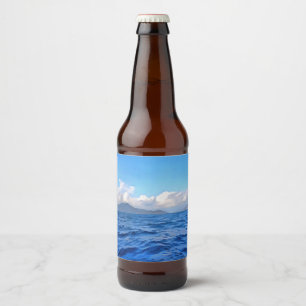 Aegean Blue Marmaris Türkis Küstenmalerei Bierflaschenetikett