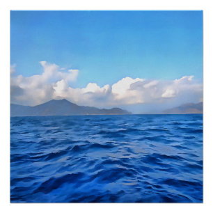 Aegean Blue Marmaris Türkis Küstenmalerei Poster