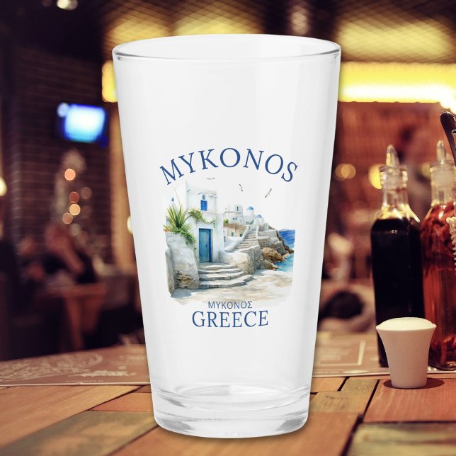 Aegean Dreams: Mykonos in Watercolor Glas (Von Creator hochgeladen)
