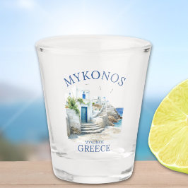 Aegean Dreams: Mykonos in Watercolor Schnapsglas
