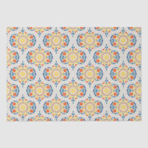 Aegean Summer Orange & Lemons Mid Mod Ogee