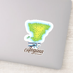 Aegina Griechenland Inselkarte Aufkleber
