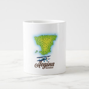 Aegina Griechenland Inselkarte Jumbo-Tasse