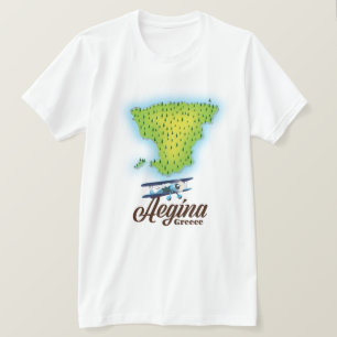 Aegina Griechenland Inselkarte T-Shirt