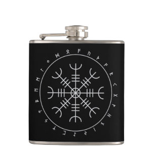 Aegishjalmr Runes Flask (Vinyl Wrapped) Flachmann