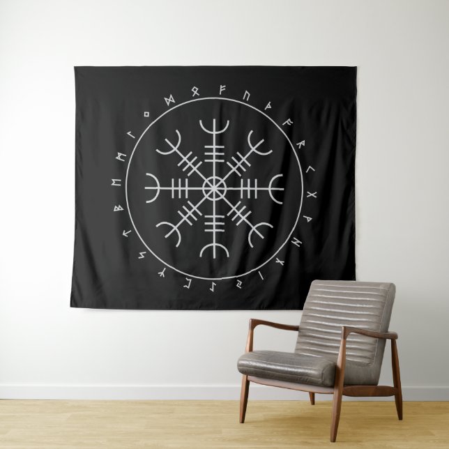 Aegishjalmr Runes Wall Tapestries Wandteppich (Beispiel (Horizontal))