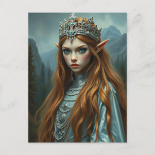 Aelithra Elfenkönigin - Gothic Dark Fantasy Kunst Postkarte