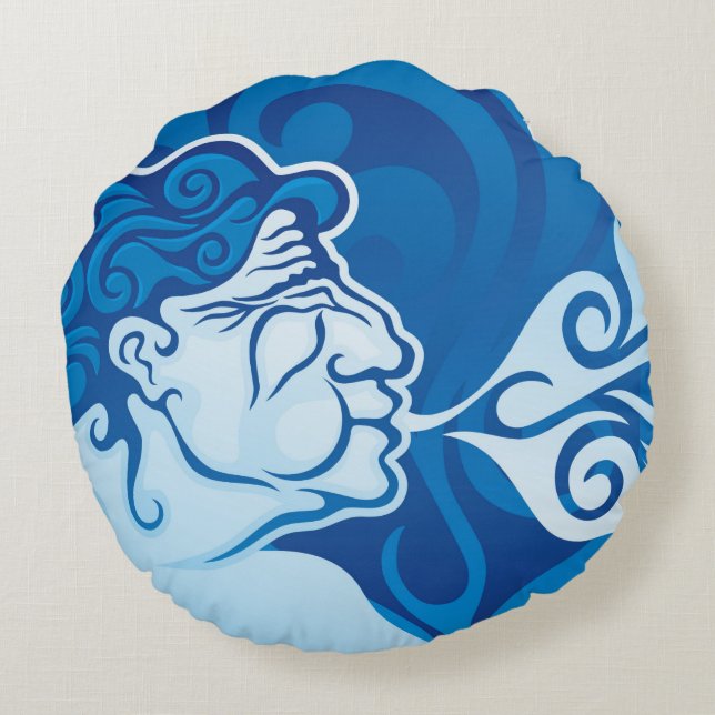 Aeolus Rundes Kissen (Rückseite)
