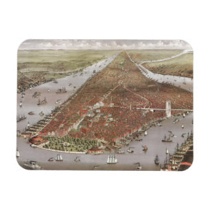 Aerial City View in Manhattan, New York, USA Magnet