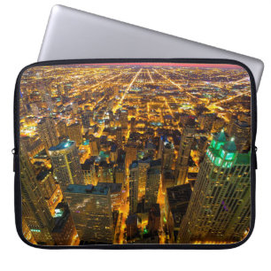 AERIAL FOTO DER STADT MIT LICHTEN LAPTOPSCHUTZHÜLLE