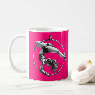 Aerial Hoop Lyra Anpassbarer Name Rosa Kaffeetasse
