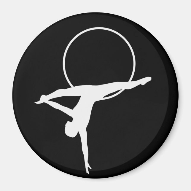 Aerial Hoop-Magnet - schwarz-weiß Magnet (Vorne)