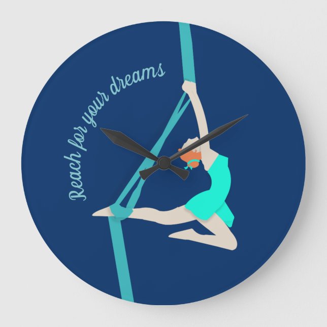Aerial Silks Große Wanduhr (Vorderseite)