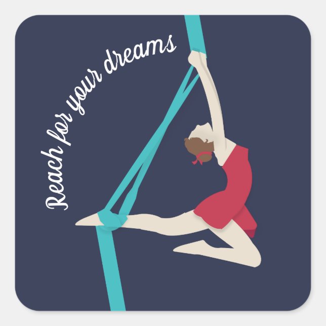 Aerial Silks Quadratischer Aufkleber (Vorderseite)