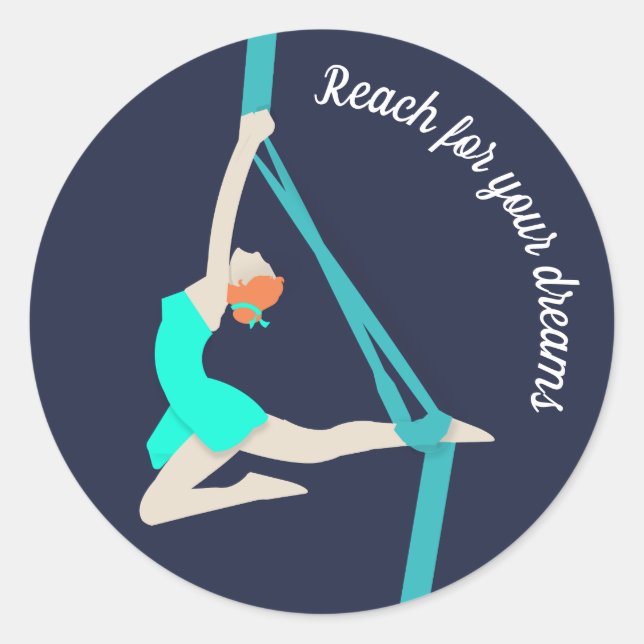 Aerial Silks Runder Aufkleber (Vorderseite)