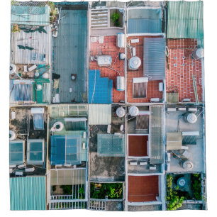 AERIAL VIEW FOTOGRAFIE DER HÄUSER DUSCHVORHANG
