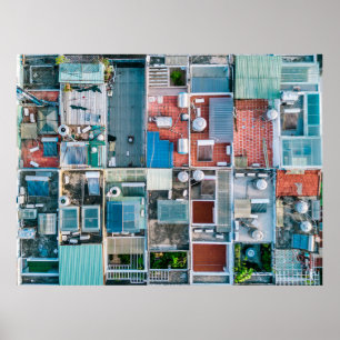 AERIAL VIEW FOTOGRAFIE DER HÄUSER POSTER