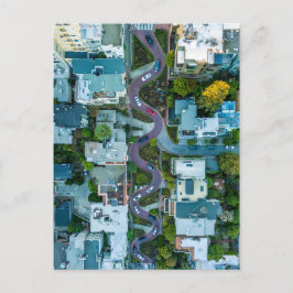 AERIAL VIEW OF LOMBARD STREET, SAN FRANCISCO, USA POSTKARTE