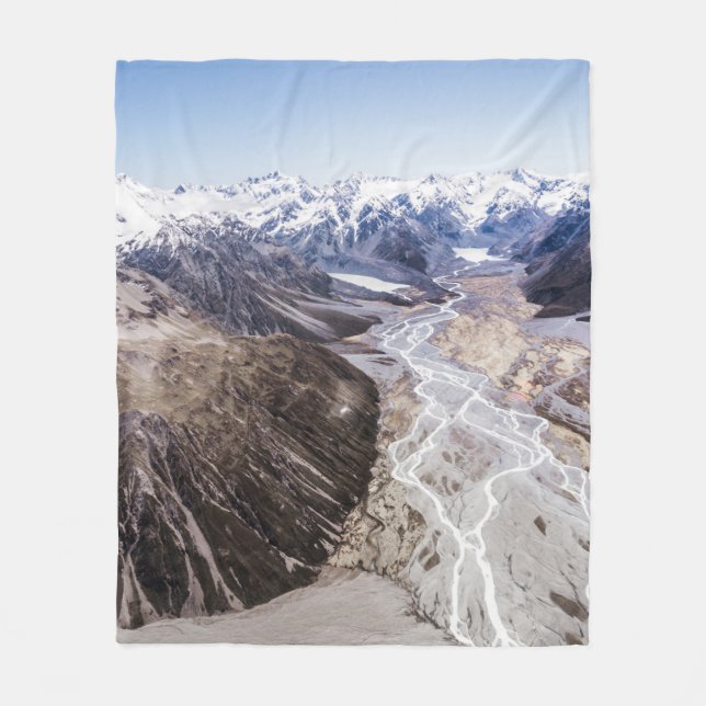 AERIAL VIEW OF MOUNTAIN RANGES FLEECEDECKE (Vorderseite)