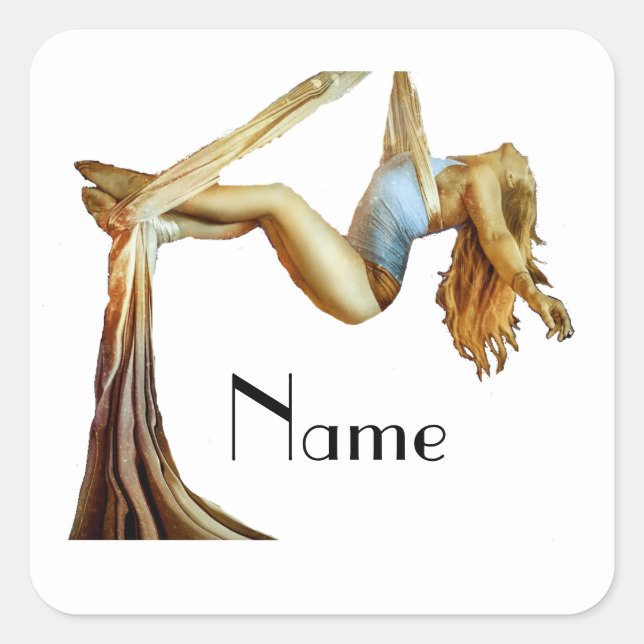 Aerial Yoga Fitness Thunder_Cove Quadratischer Aufkleber (Vorderseite)