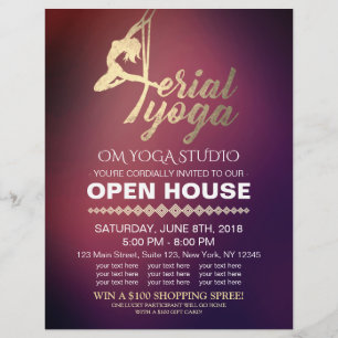 Aerial YOGA Meditation Fitness Studio Eröffnung Flyer