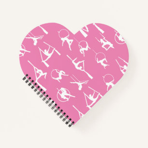 Aerialist Aerial Silber Lyra Silhouetten rosa Notizbuch