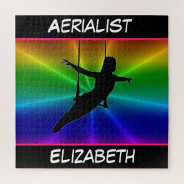 Aerialist auf Trapeze Rainbow Burst