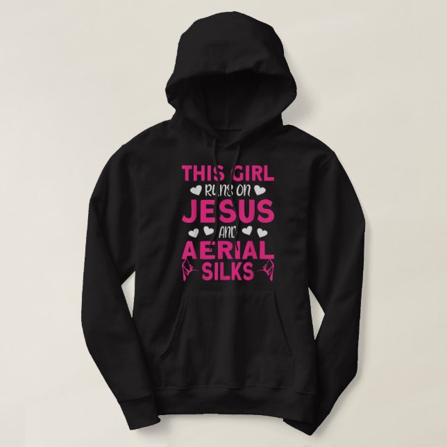 Aerialist Dieses Mädchen läuft auf Jesus und Flugs Hoodie (Design vorne)