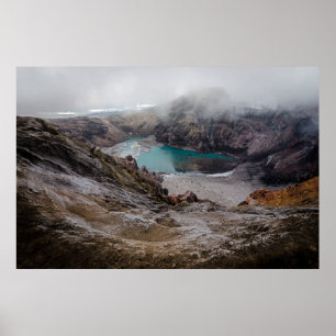 AERIELLE FOTOGRAFIE DES SEES, DER MIT FOGS BEDECKT POSTER
