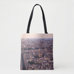 AERIELLE SICHT AUF DIE STADT GEBÄUDE WÄHREND DES T TASCHE