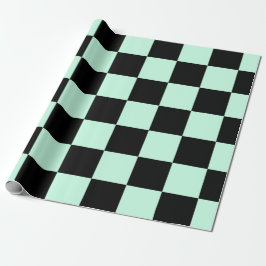 Aero Blau- und Schwarz-Schachbrettmuster Geschenkpapier