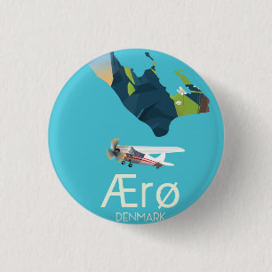 AErø, Dänemark Map travel poster Button