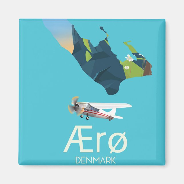 AErø, Dänemark Map travel poster Magnet (Vorne)