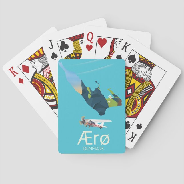 AErø, Dänemark Map travel poster Spielkarten (Rückseite)