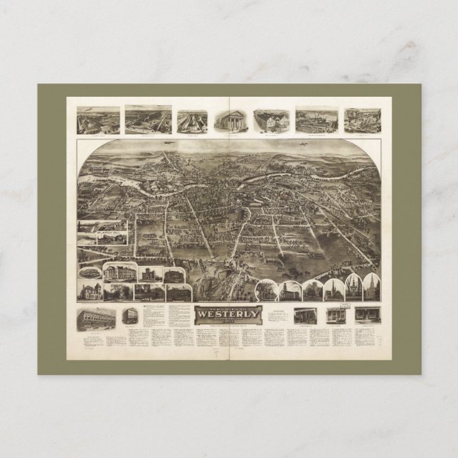 Aero View of Western, Rhode Island (1911) Postkarte (Vorderseite)