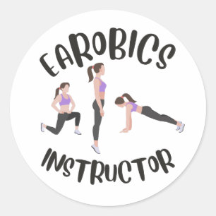 Aerobics Instructor Runder Aufkleber