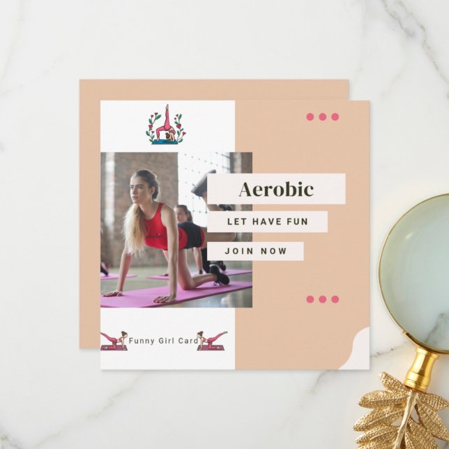 Aerobics Sister Saying Funny Gymnastics Gift Dankeskarte (Vorderseite/Rückseite Beispiel)