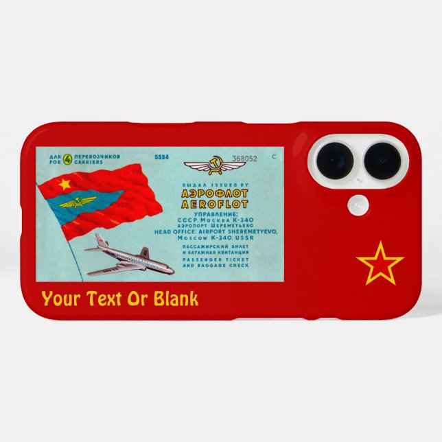 Aeroflot-Passagier-Ticket Case-Mate iPhone-Hülle iPhone 16 Hülle (Rückseite (Horizontal))