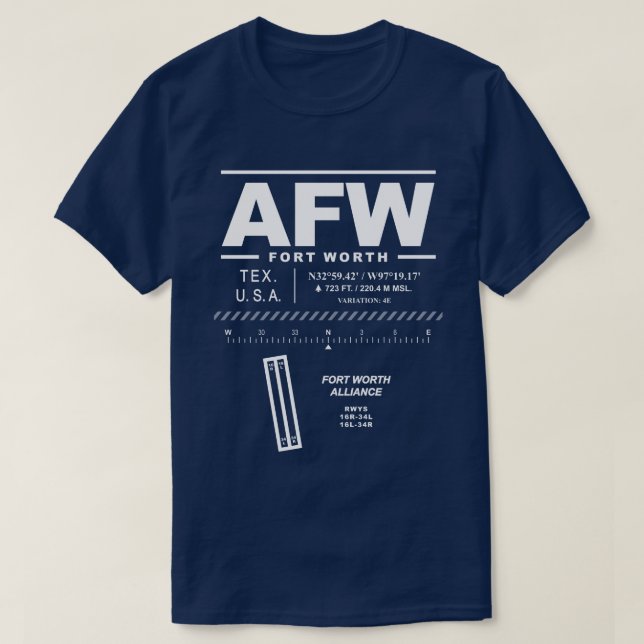 Aéroport de Fort Worth Alliance AFW T-Shirt (Design devant)