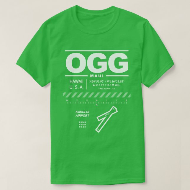 Aéroport de Kahului OGG T-Shirt (Design devant)