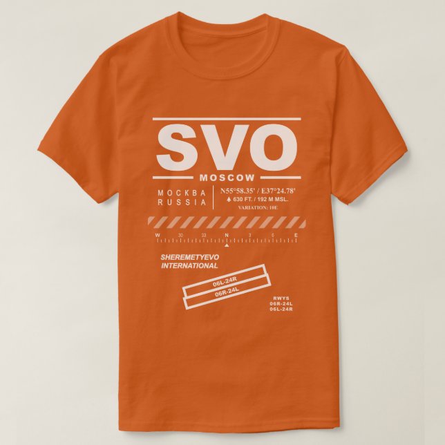 Aéroport international de Sheremetyevo T-Shirt SVO (Design devant)