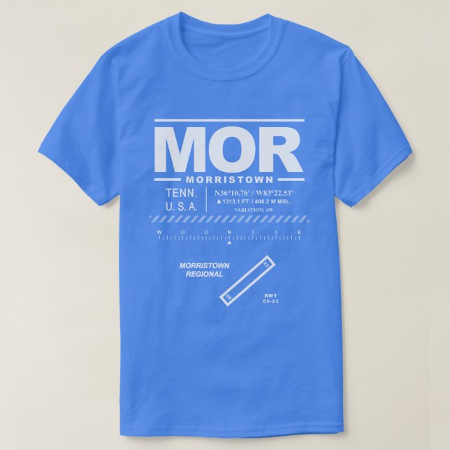 Aéroport régional de Morristown MOR T-Shirt (Design devant)