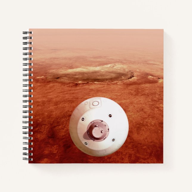 Aeroshell mit Dauerabstieg in die Mars Notizbuch (Vorderseite)
