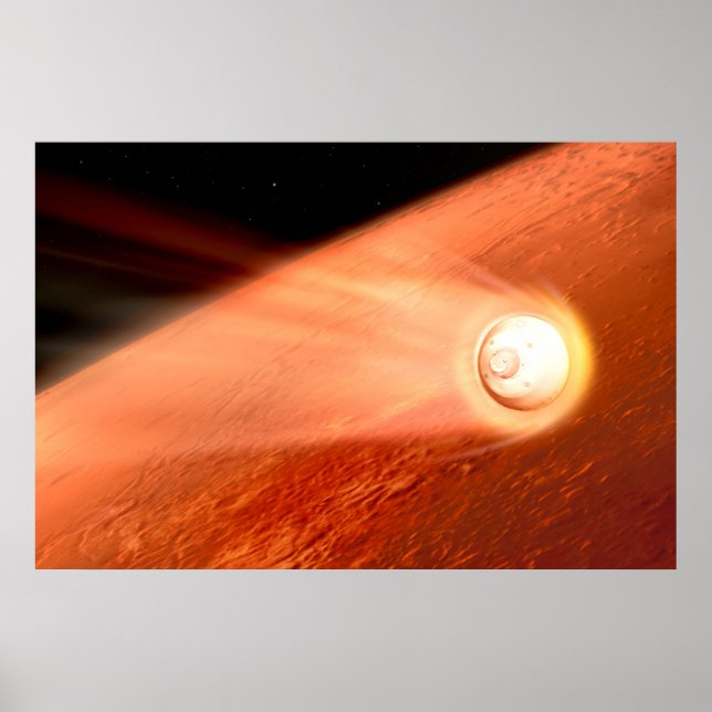 Aeroshell mit Dauerabstieg in die Mars Poster (Vorne)