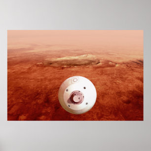 Aeroshell mit Dauerabstieg in die Mars Poster