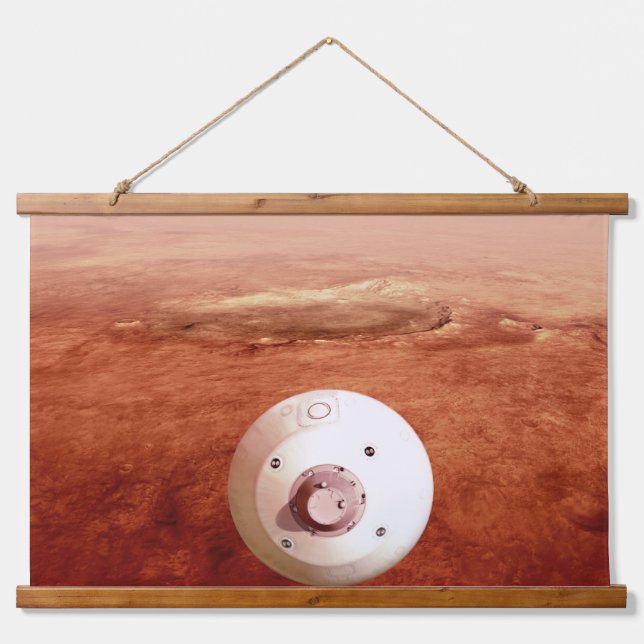 Aeroshell mit Dauerabstieg in die Mars Wandteppich Mit Holzrahmen (Vorne)