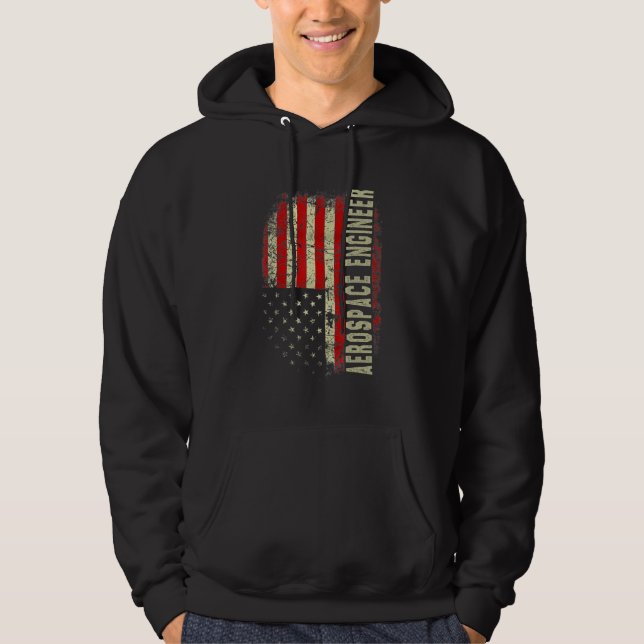 Aerospace Engineer 4th July US Flag Patriotic Engi Hoodie (Vorderseite)