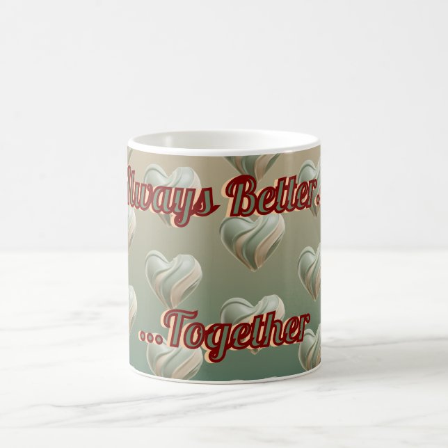 Aesthetic 3D Heart Green Valentine's | Custom Mug Kaffeetasse (Mittel)