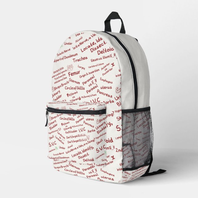 Aesthetic Anatomy Notes Medical Student Backpack Bedruckter Rucksack (Rückseitige Ecke Rechts)