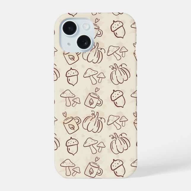 Aesthetic Autumn Doodle Pattern Phone Case (Verso)
